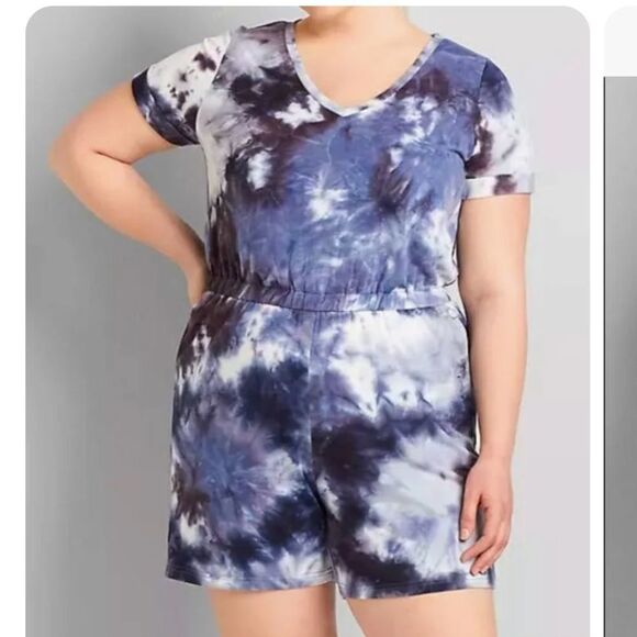 Lane Bryant Livi Romper tie dye new with tags size 26 - Picture 1 of 12